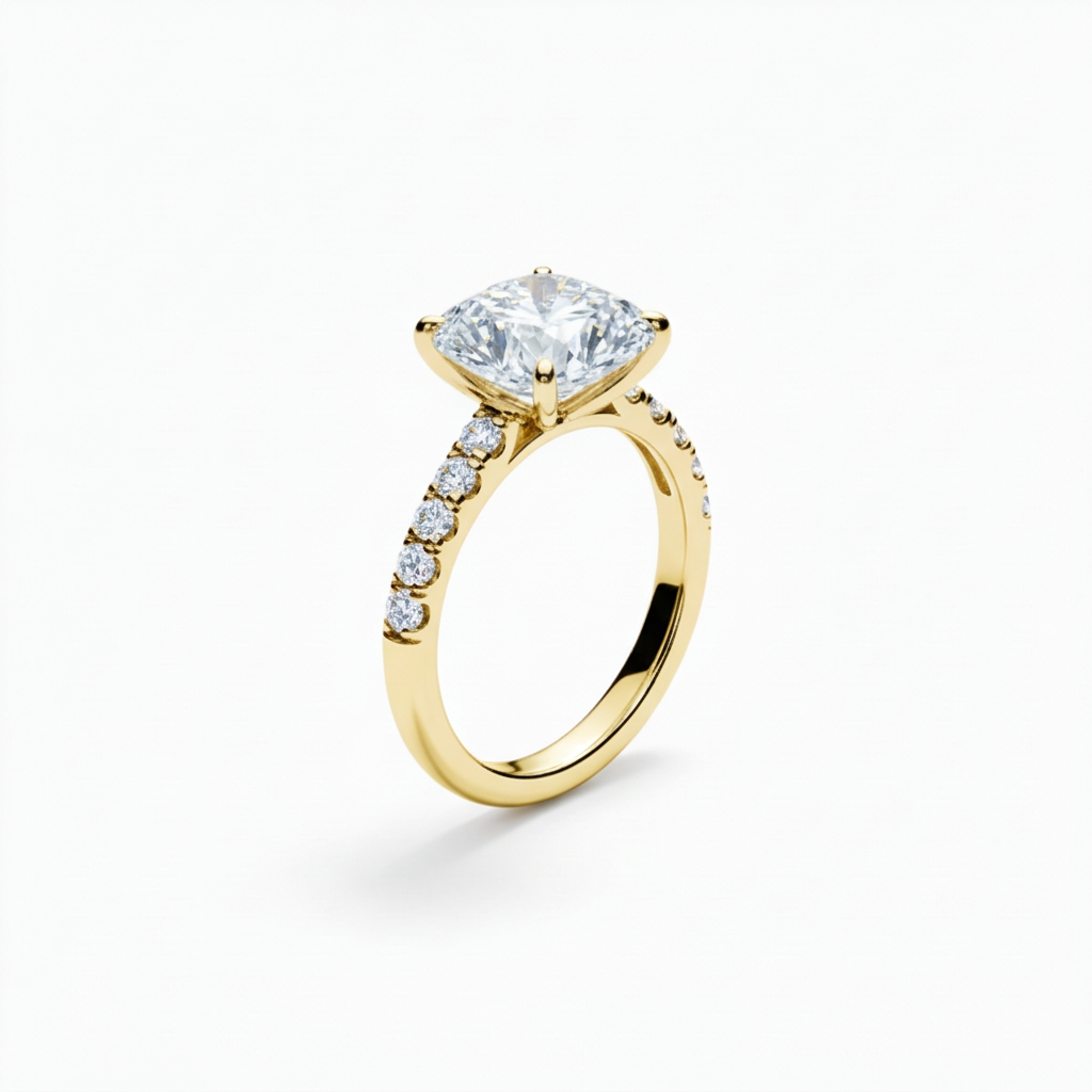 Cushion Pavé Engagement Ring