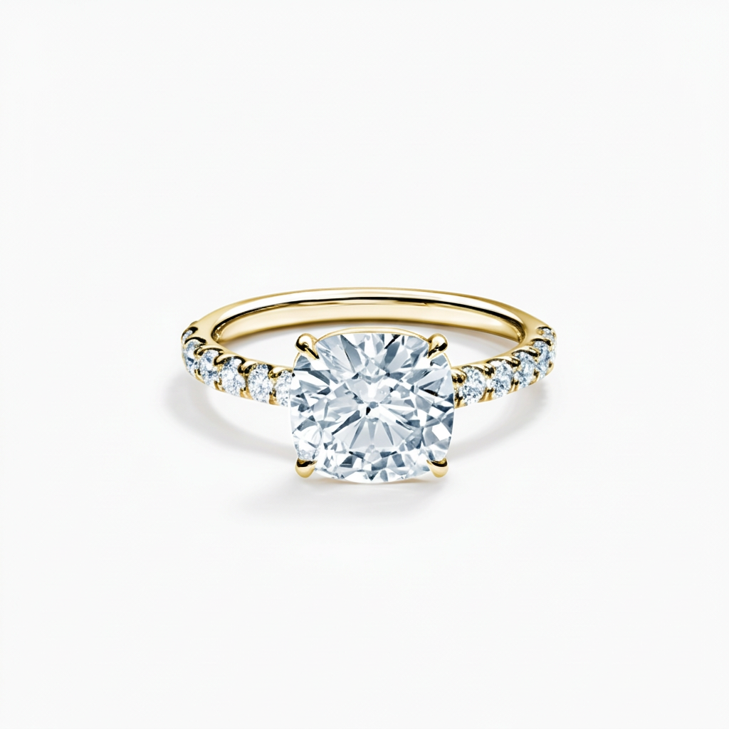 Cushion Pavé Engagement Ring
