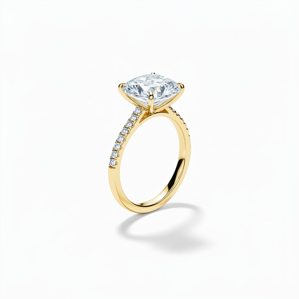 Petite Cushion Pavé Ring