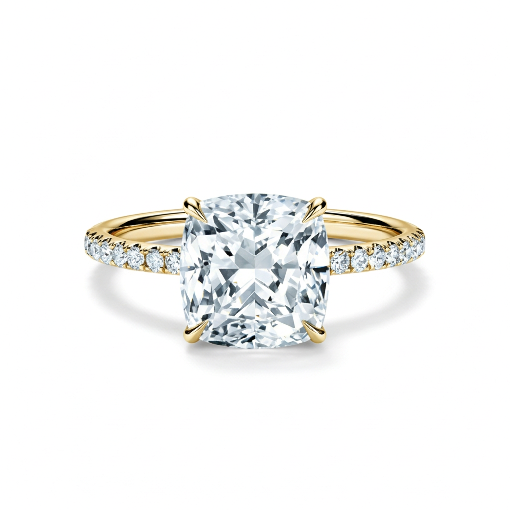 Petite Cushion Pavé Ring