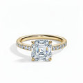 Asscher Cut Pavé Solitaire