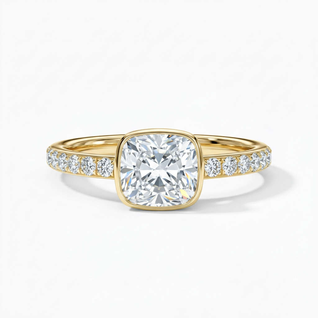 Petite Cushion Bezel Ring