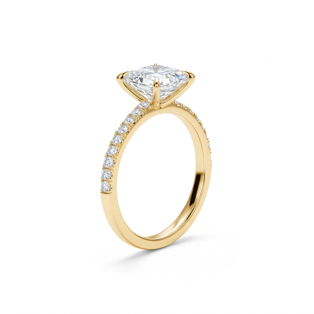 Grand Asscher Pavé Ring