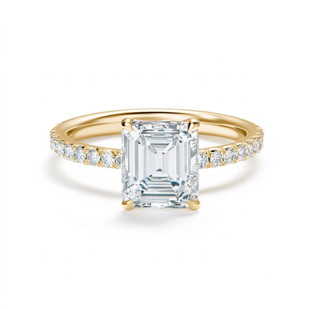 Grand Asscher Pavé Ring