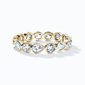 Pear & Round Bezel Eternity Band