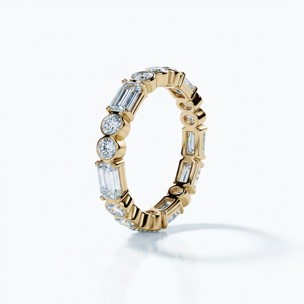Baguette & Round Eternity Band