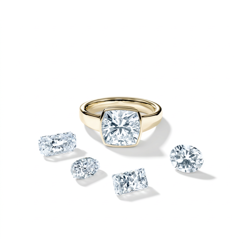 Cushion Bezel Modern Solitaire