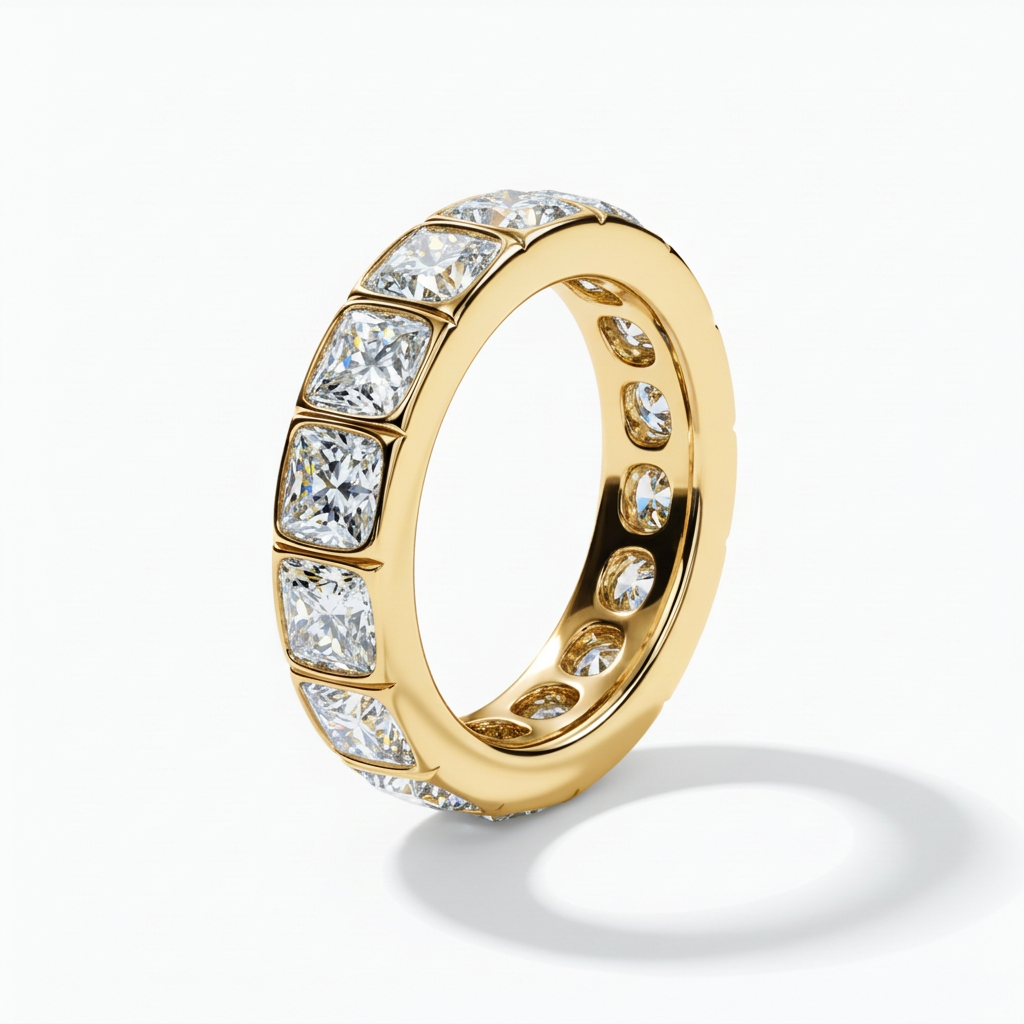 Square & Round Mixed Eternity Band