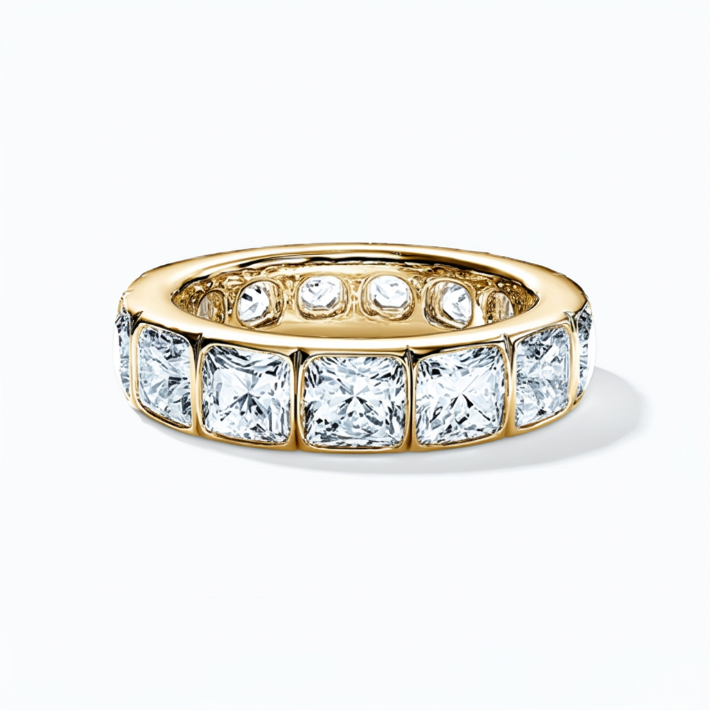 Square & Round Mixed Eternity Band