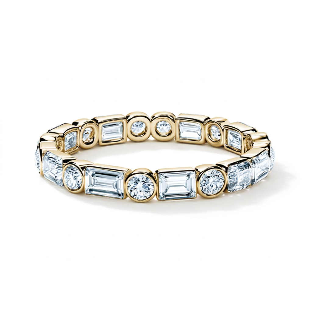 Baguette & Bezel Eternity Band
