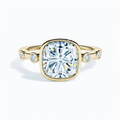 Cushion Bezel Diamond Accent Ring