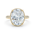 Oval Bezel Pavé Engagement Ring