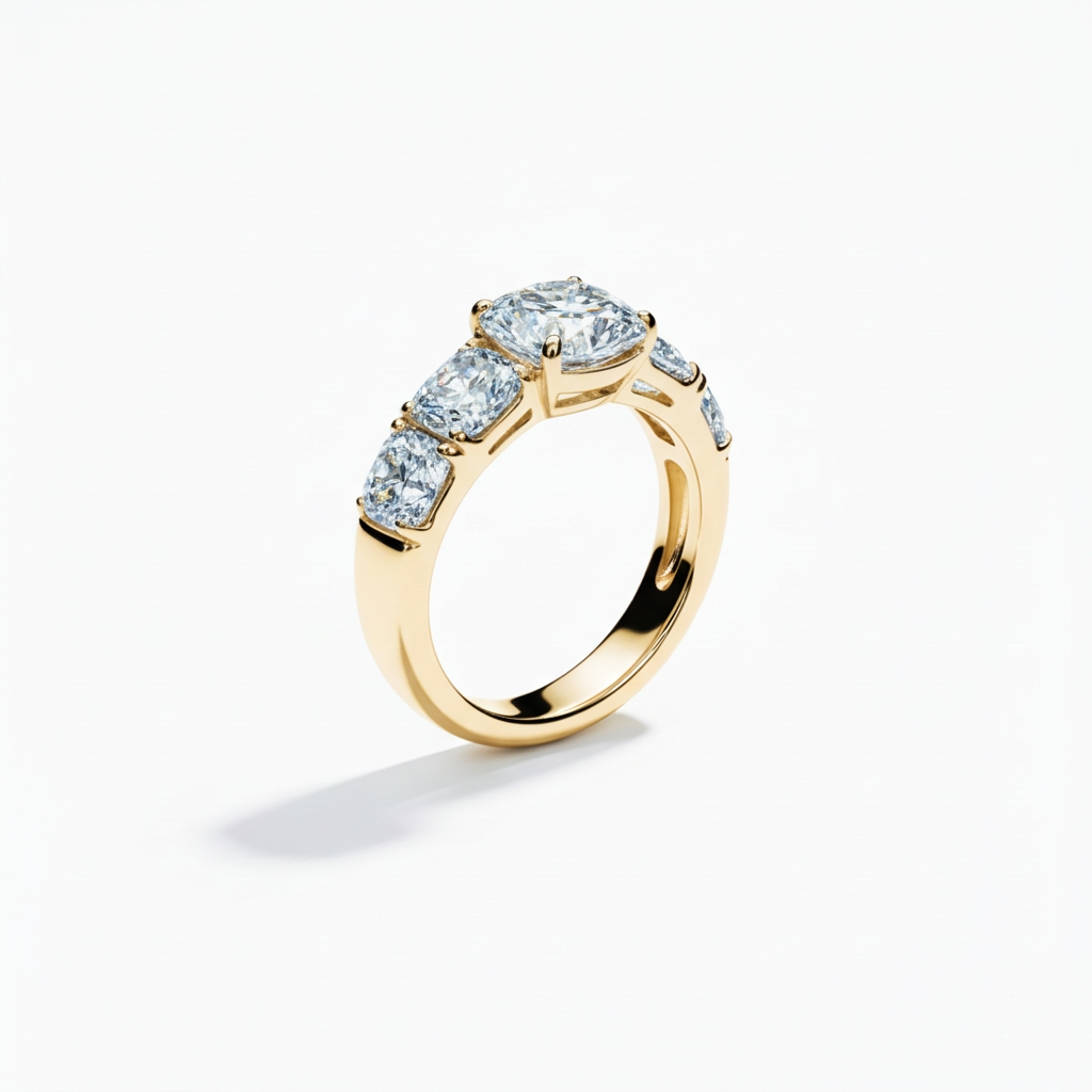 Five-Stone Cushion Graduated Ring