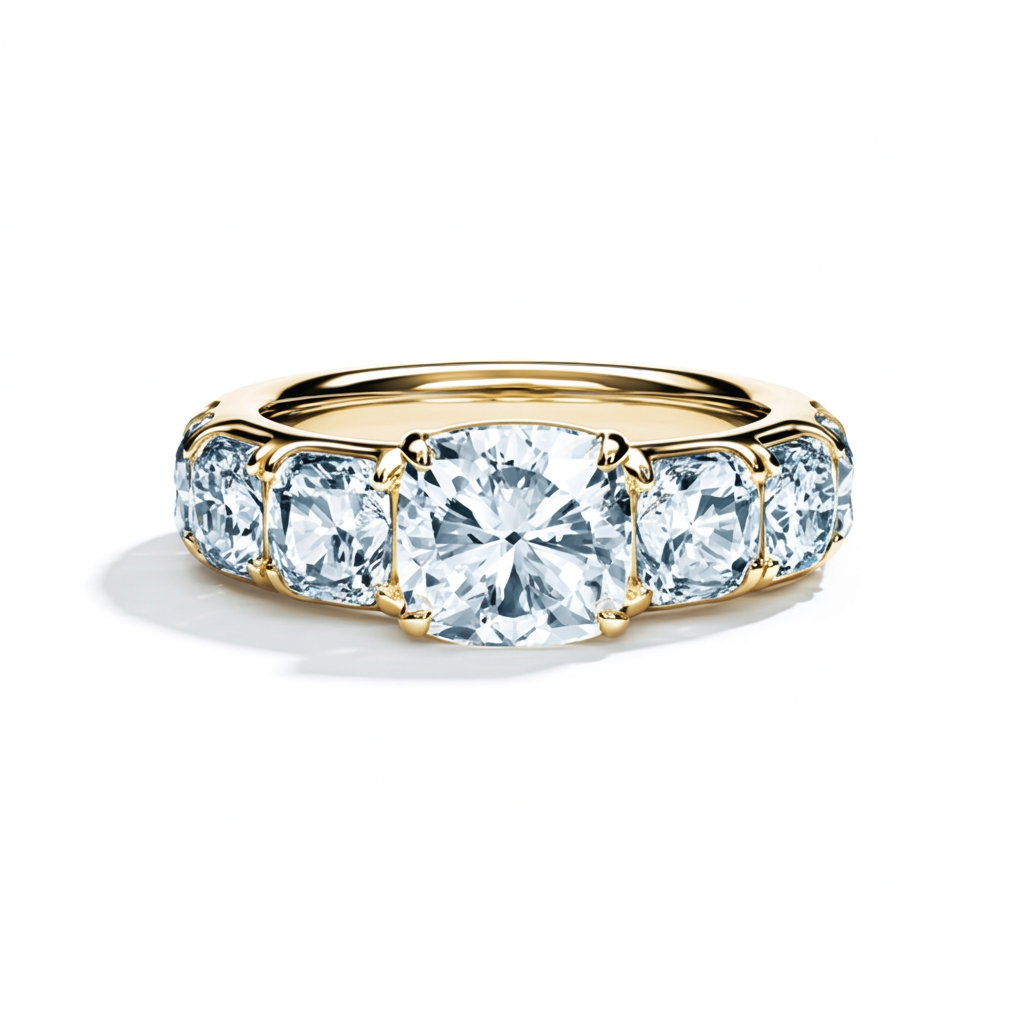 Five-Stone Cushion Graduated Ring