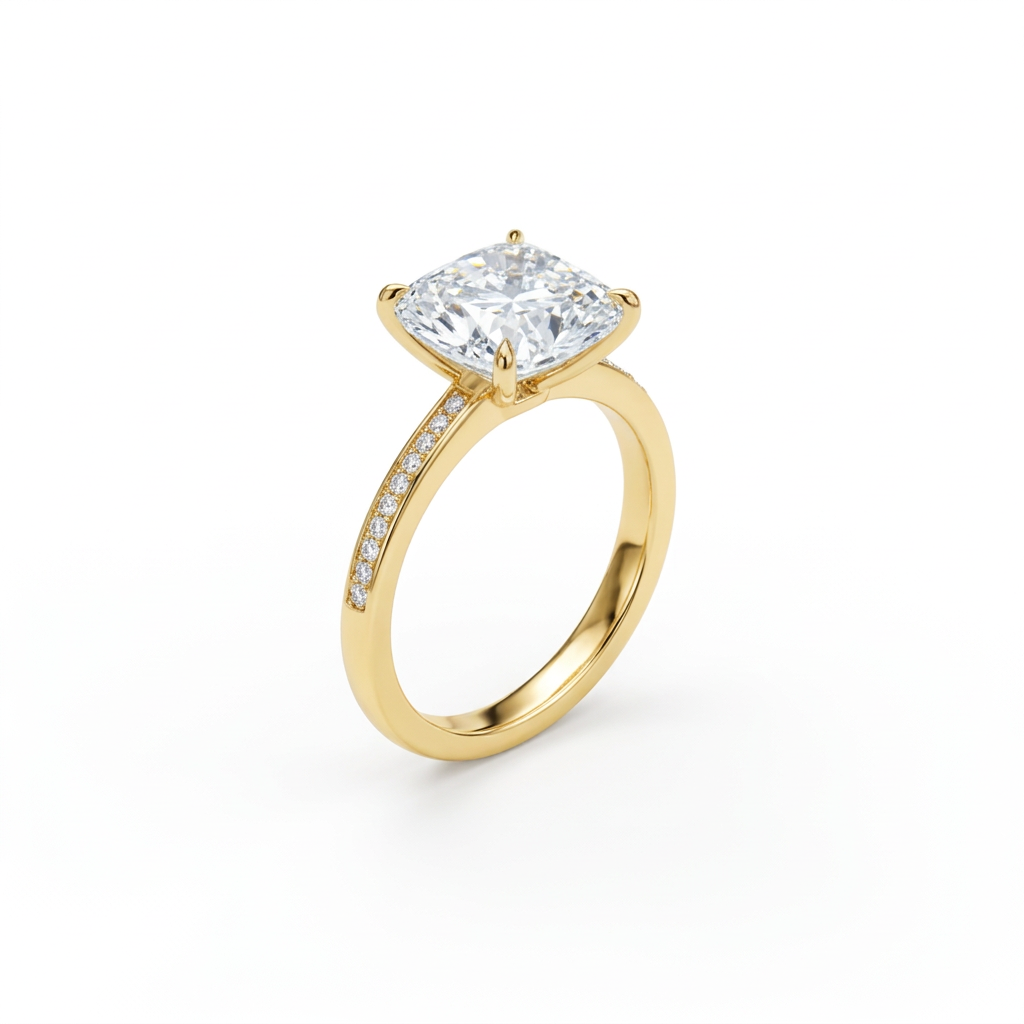 Cushion Pavé Classic Engagement Ring